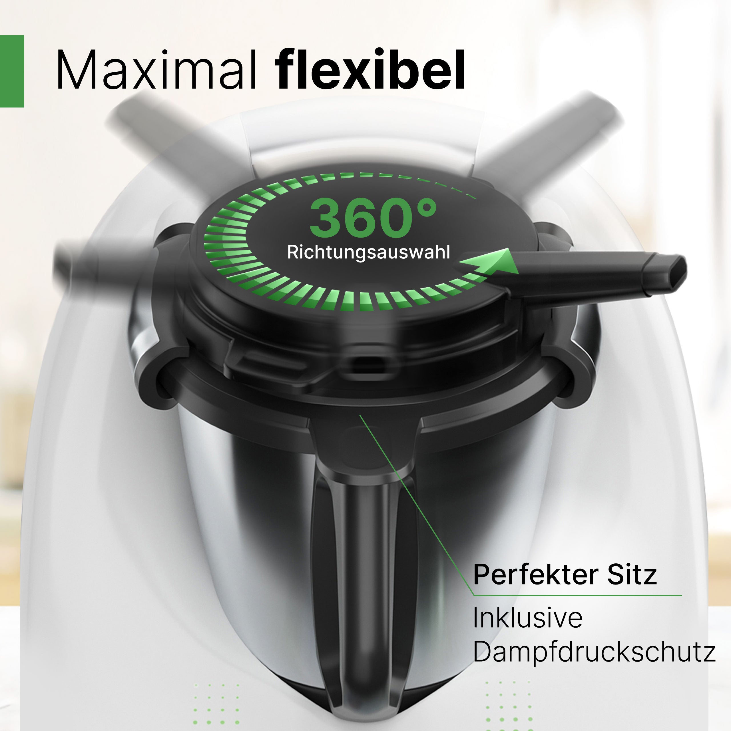 DampfPRO - Dampfumleiter mit integriertem Filter für Dunstabzugshauben / Inselhauben und Muldenlüfter passend für den Thermomix TM5 & TM6