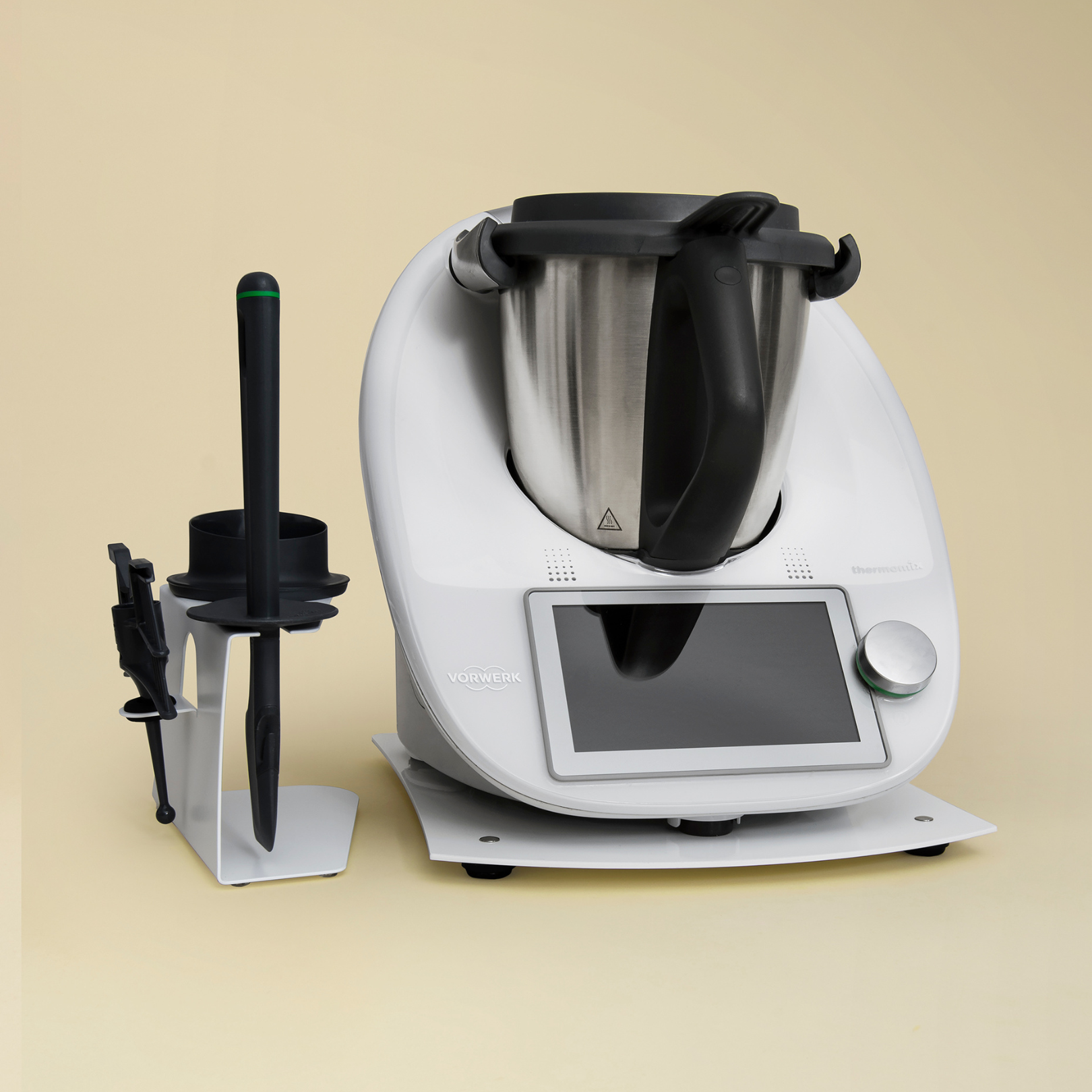 Gleitbrett + Zubehörhalter passend für den Thermomix TM6 in perl-weiß