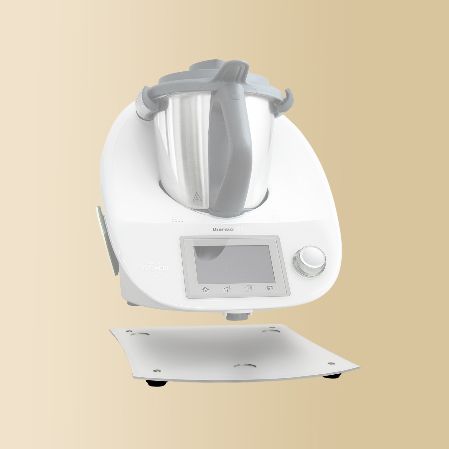Gleitbrett aus Metall passend für den Thermomix TM5 in perl-weiß