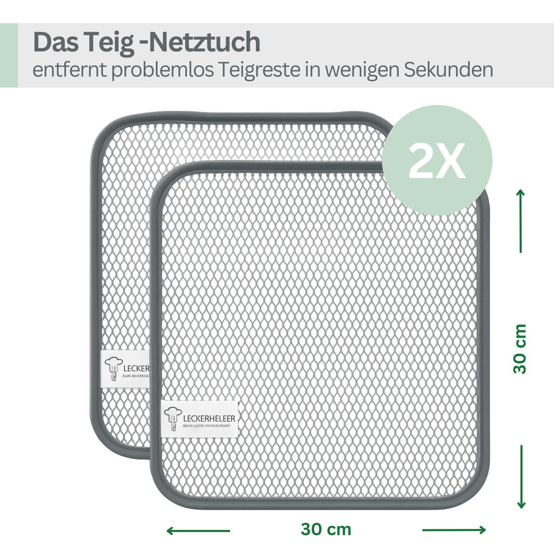 CleanPRO - Teigreinigungstuch für eine schnelle und rückstandslose Entfernung von Teigresten im 2er Set