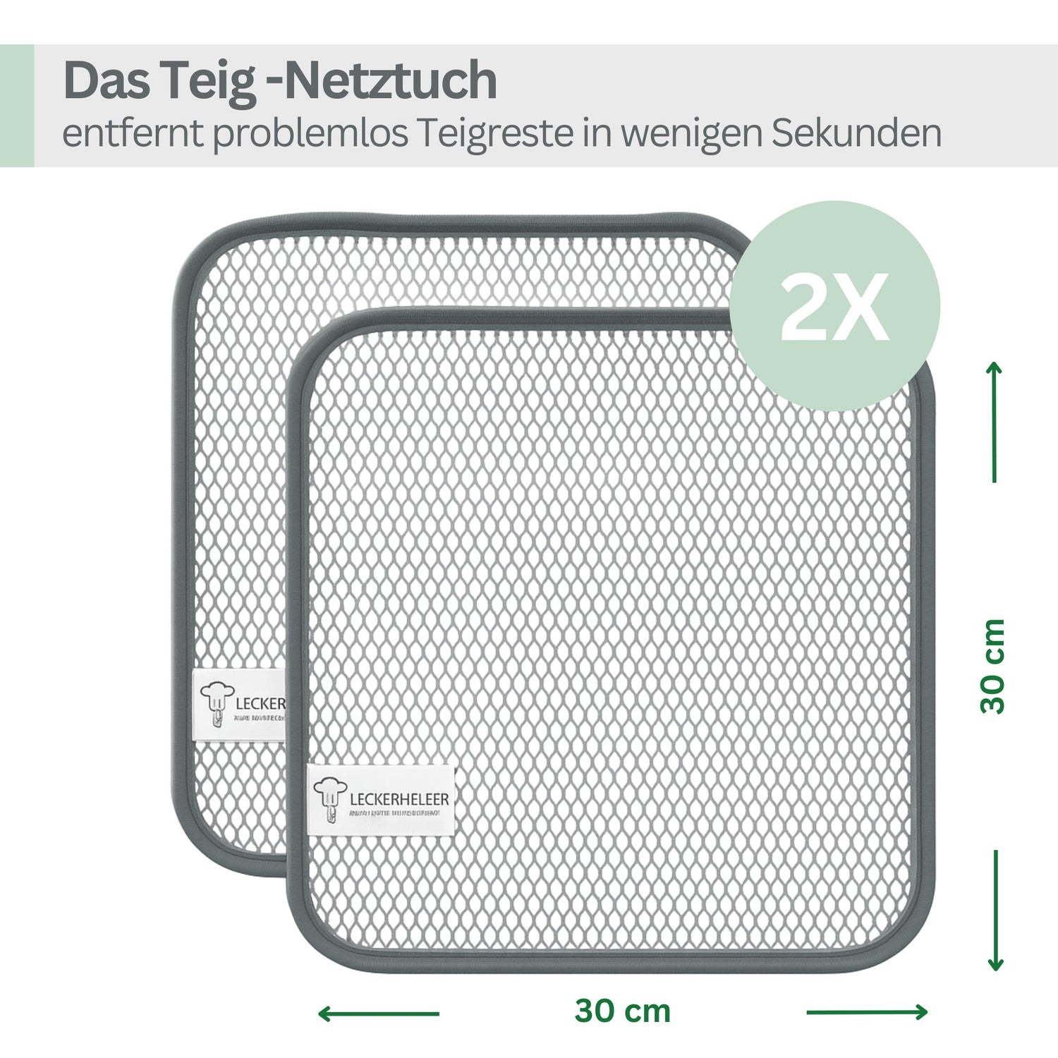 CleanPRO - Teigreinigungstuch für eine schnelle und rückstandslose Entfernung von Teigresten im 2er Set