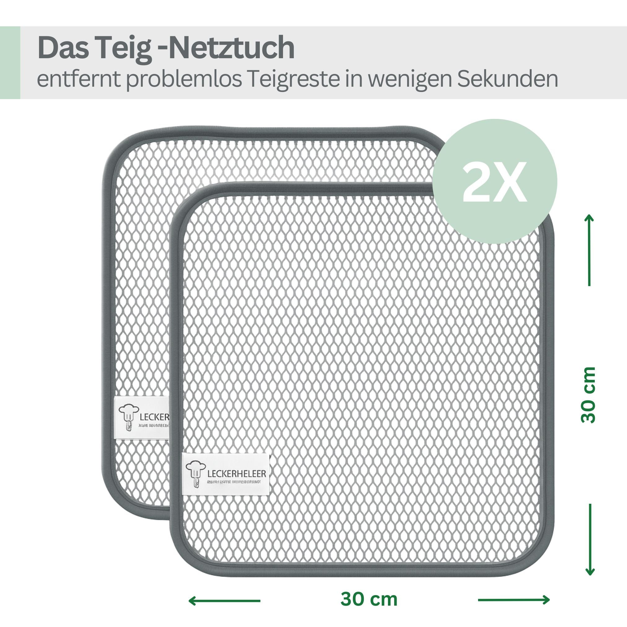 CleanPRO - Teigreinigungstuch für eine schnelle und rückstandslose Entfernung von Teigresten im 2er Set