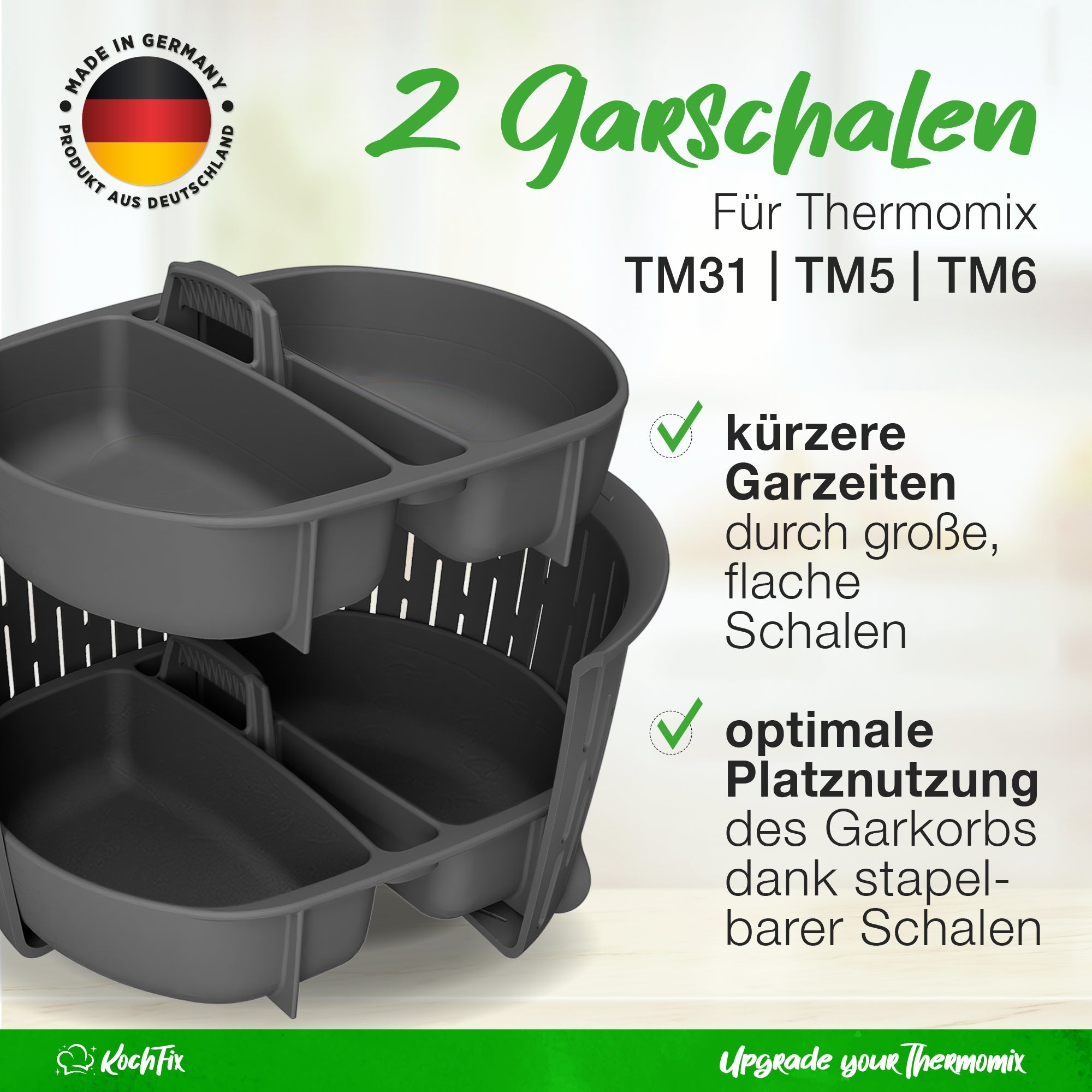 KochFix Eier-Pochiereinsatz 2er-Set für Thermomix TM6, TM5, TM31