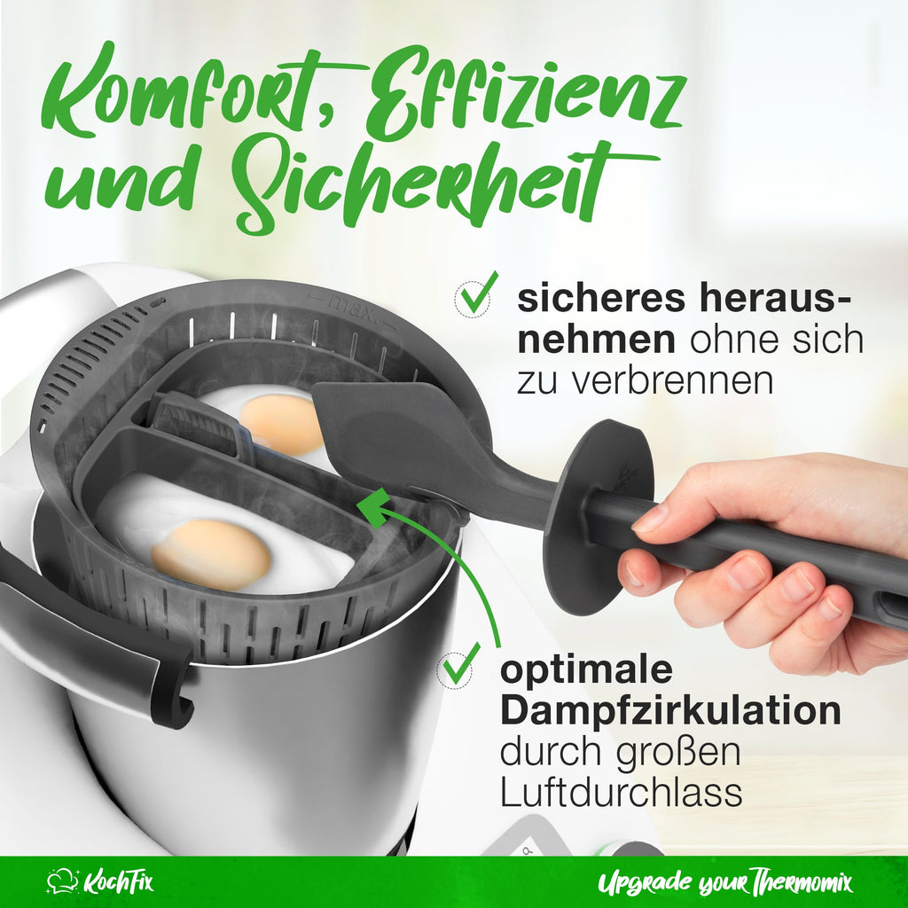 KochFix Eier-Pochiereinsatz 2er-Set für Thermomix TM6, TM5, TM31