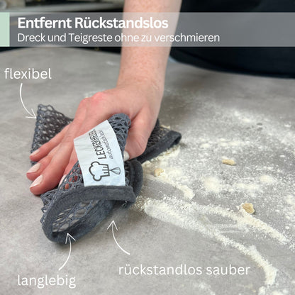 CleanPRO - Teigreinigungstuch für eine schnelle und rückstandslose Entfernung von Teigresten im 2er Set