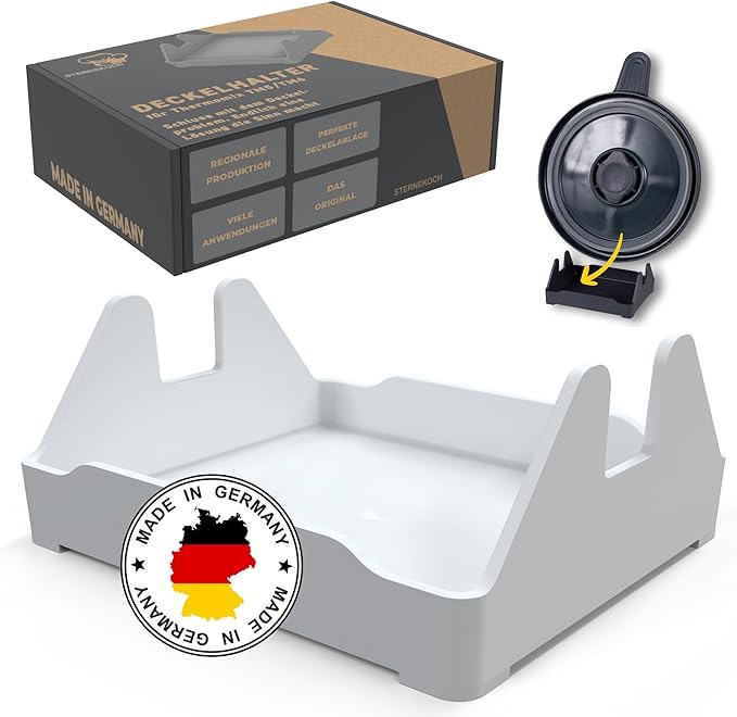 STERNEKOCH Deckelhalter mit Abtropfschale für Thermomix TM6, TM5 & Monsieur Cuisine Compact