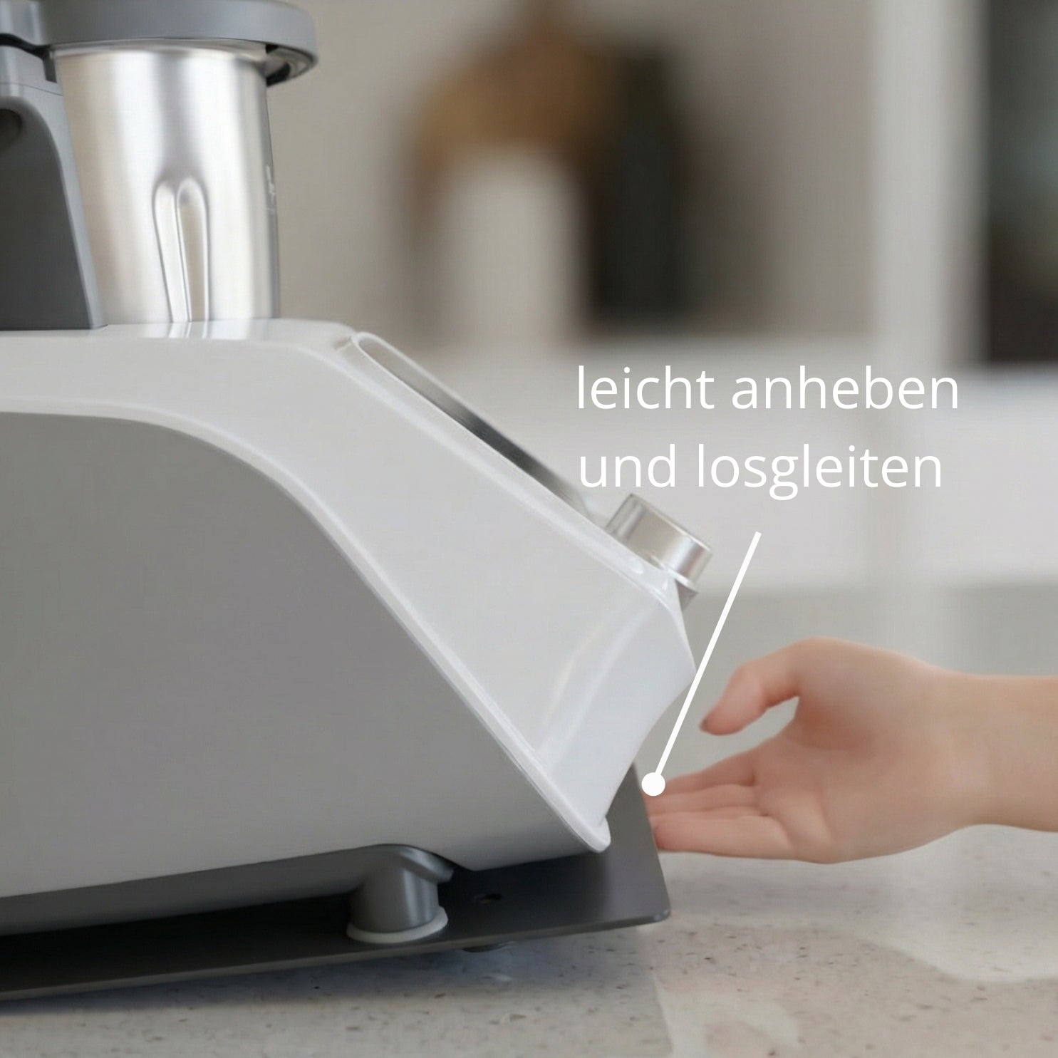 Gleitbrett für SILVERCREST ® Monsieur Cuisine / LIDL Küchenmaschine in schwarz