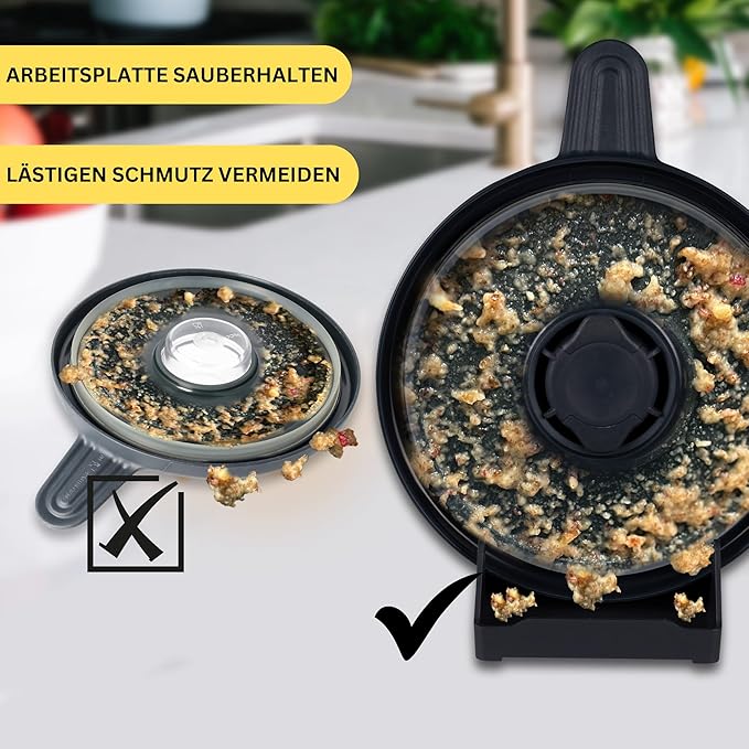 STERNEKOCH Deckelhalter mit Abtropfschale für Thermomix TM6, TM5 & Monsieur Cuisine Compact