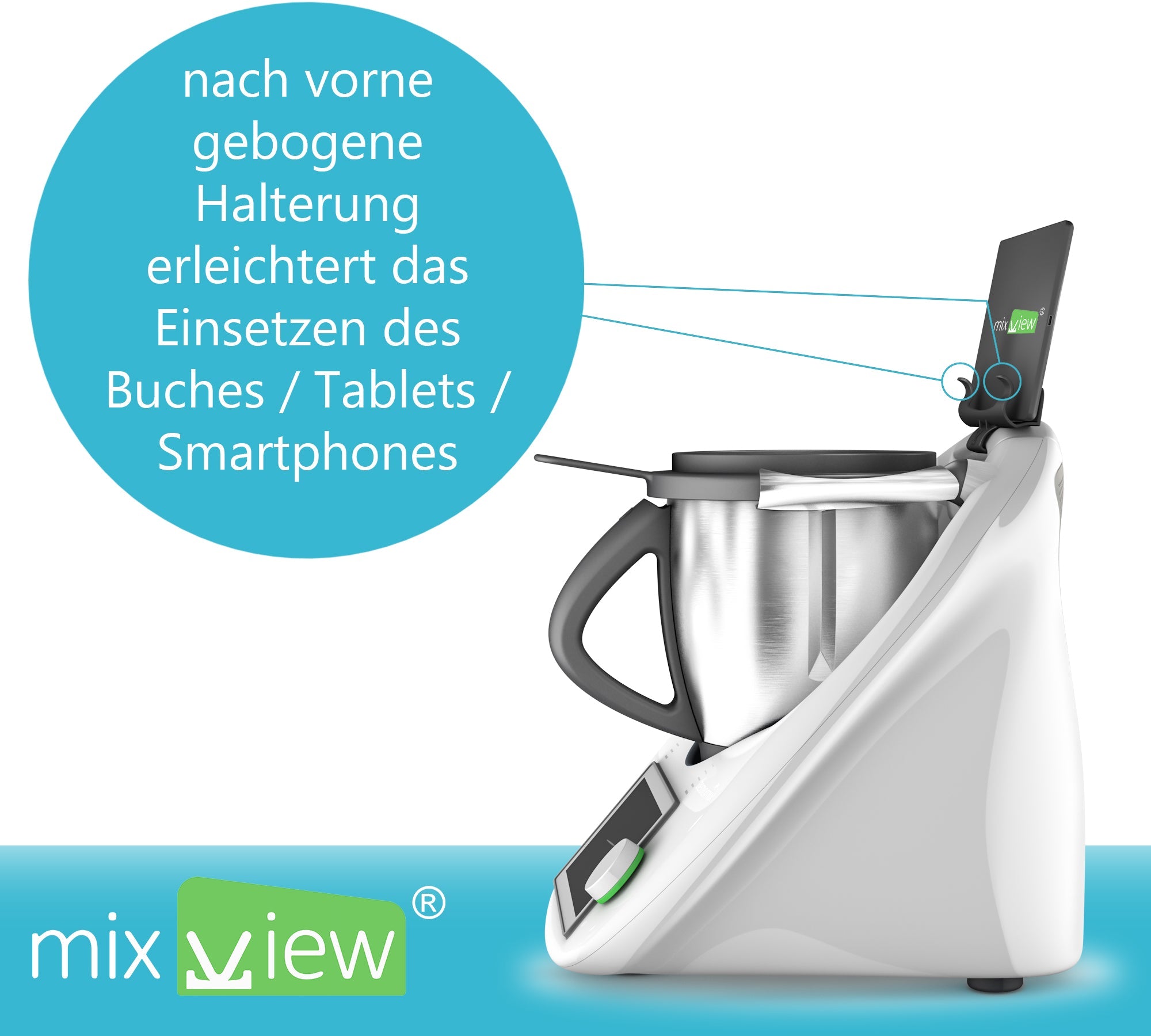 mixview® Kochbuchhalter für Thermomix TM6, TM5