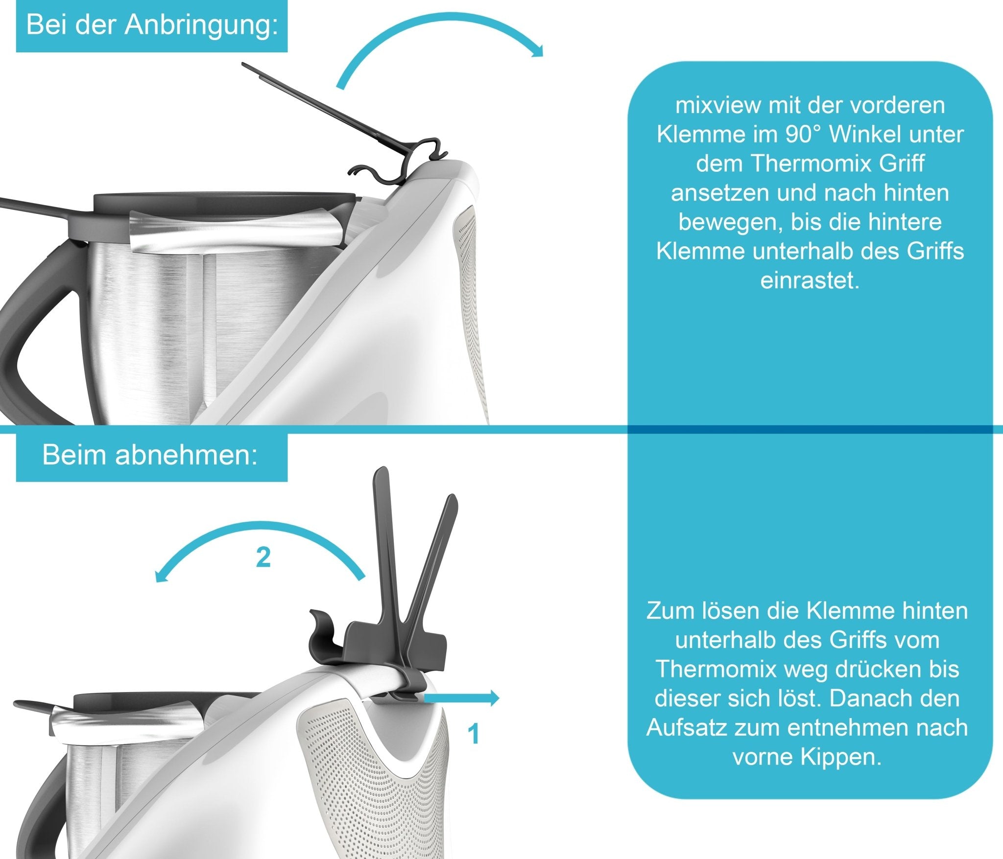mixview® Kochbuchhalter für Thermomix TM6, TM5