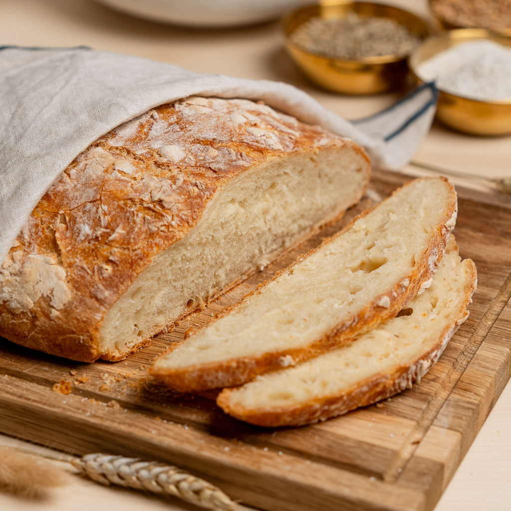 Gärkörbchen aus Peddigrohr mit Baumwolleinsatz Ø 23 cm