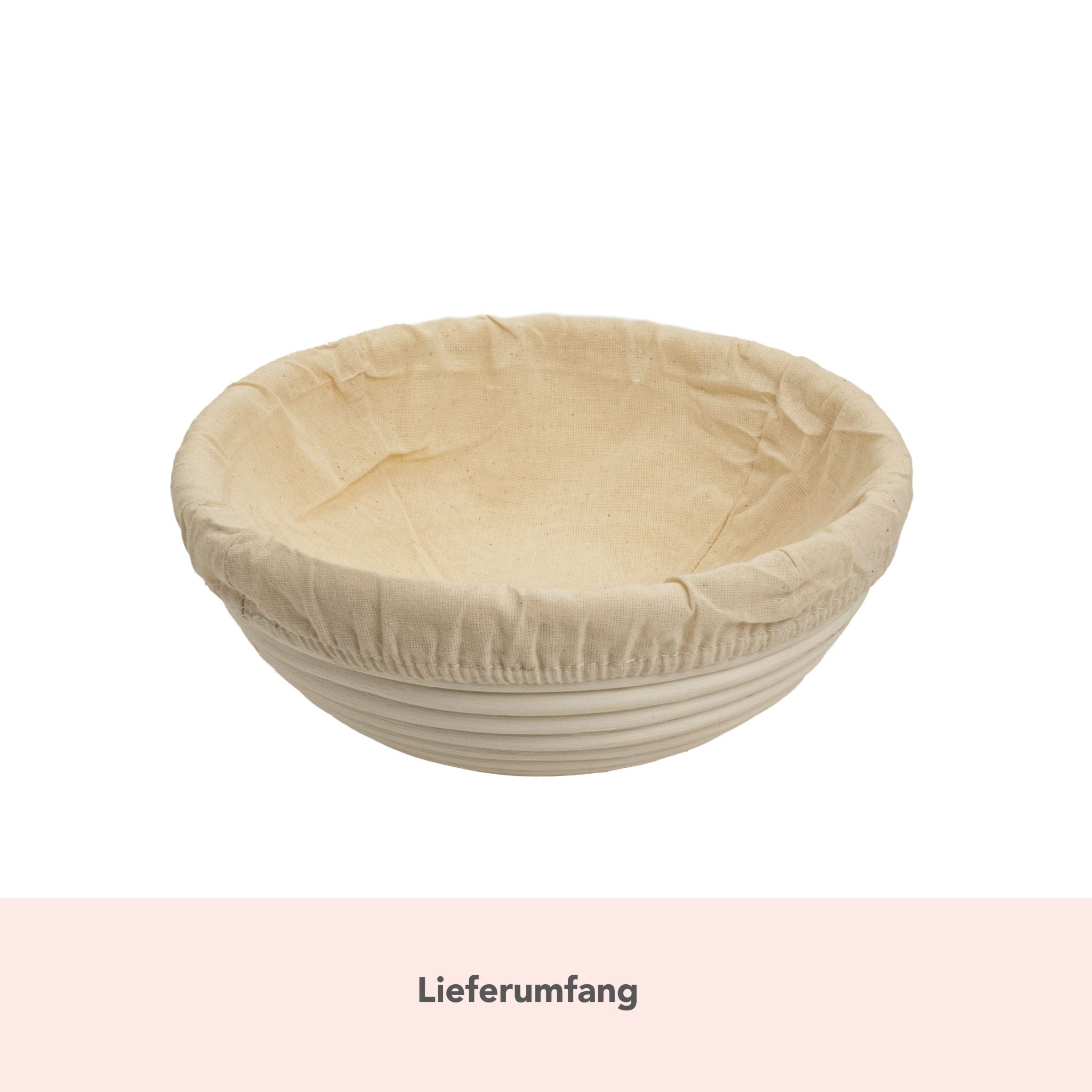 Gärkörbchen aus Peddigrohr mit Baumwolleinsatz Ø 23 cm