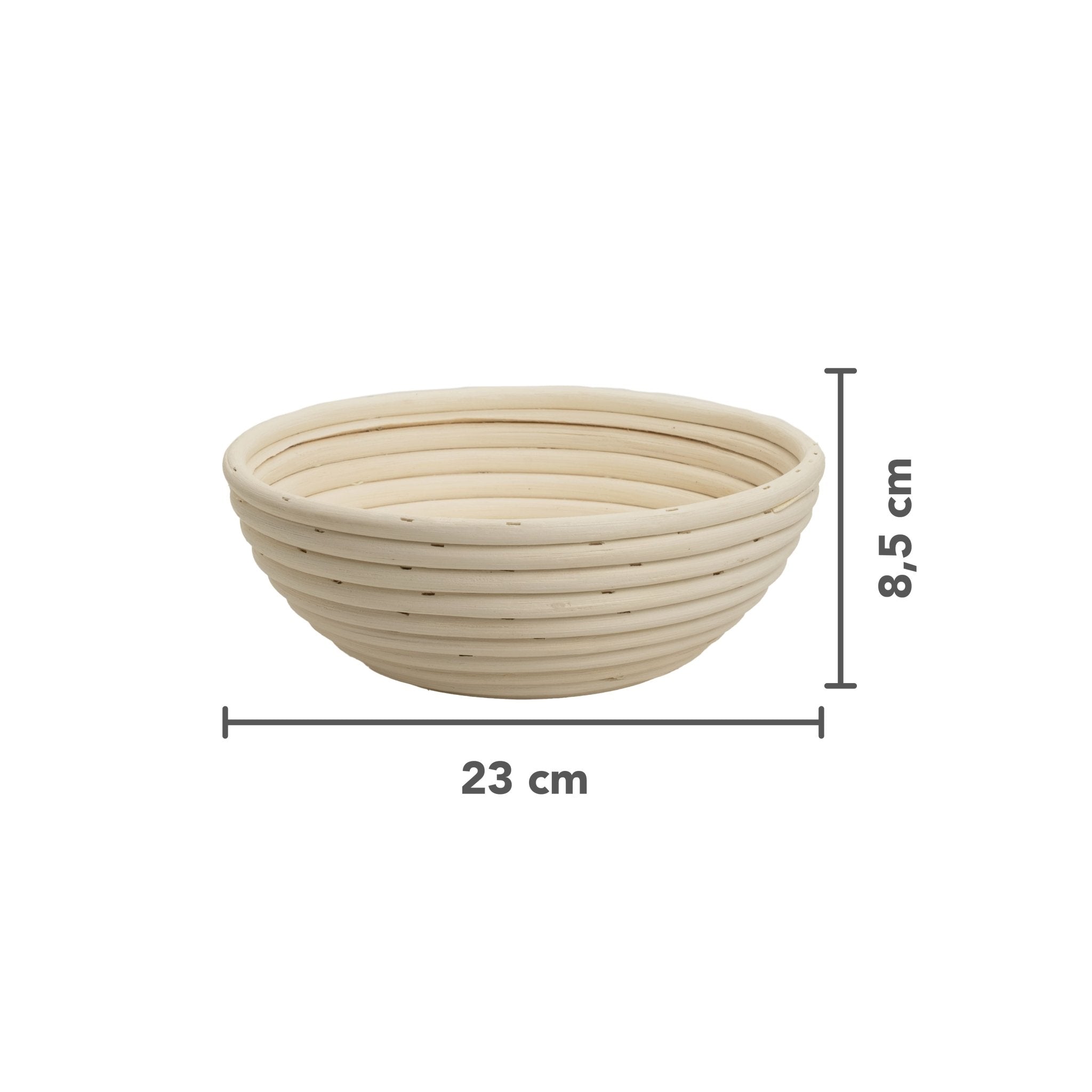 Gärkörbchen aus Peddigrohr mit Baumwolleinsatz Ø 23 cm