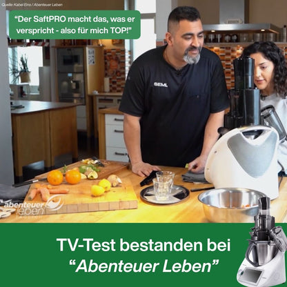 SaftPRO - wolnoobrotowa wyciskarka do soków odpowiednia do urządzeń Thermomix TM5 i TM6