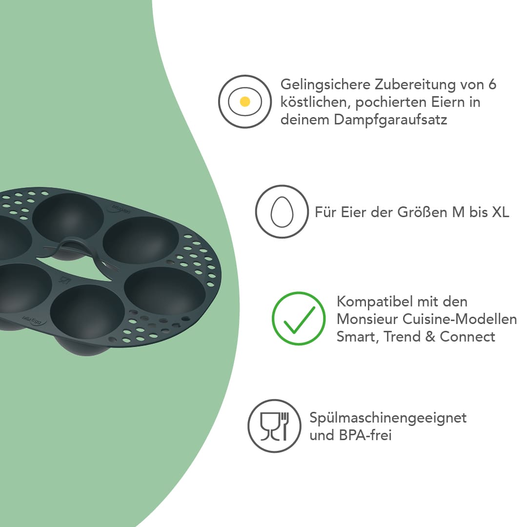 MixEgg® Eierpochiereinsatz für Monsieur Cuisine Smart, Trend, Connect