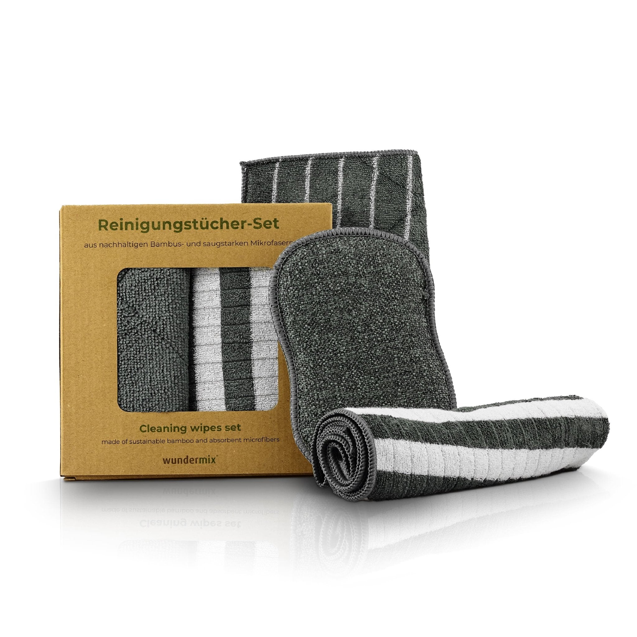 Reinigungstücher-Set aus Bambus & Mikrofaser 3-tlg.