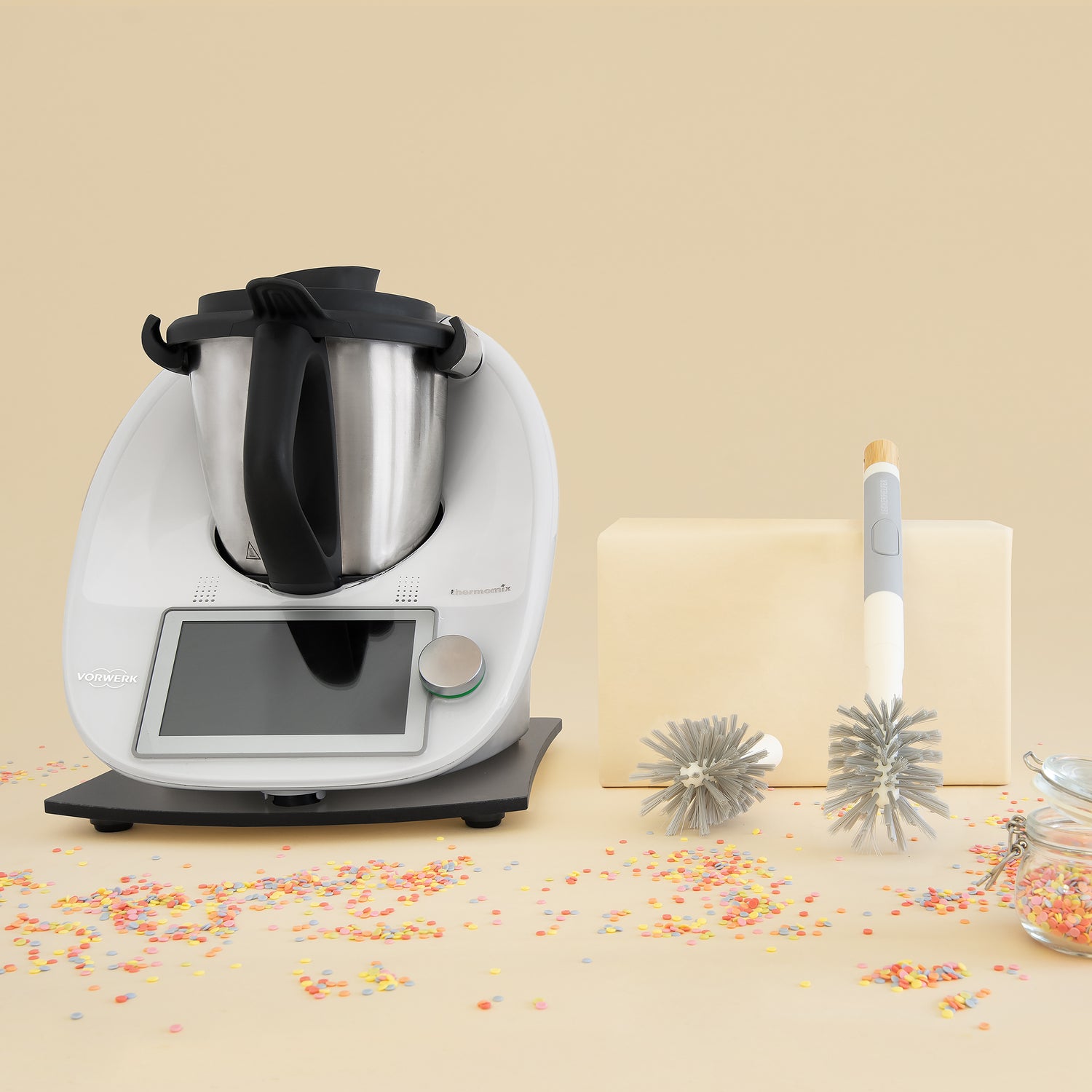 Mixtopfbürste + Gleitbrett HPL passend für den Thermomix TM6 und TM5