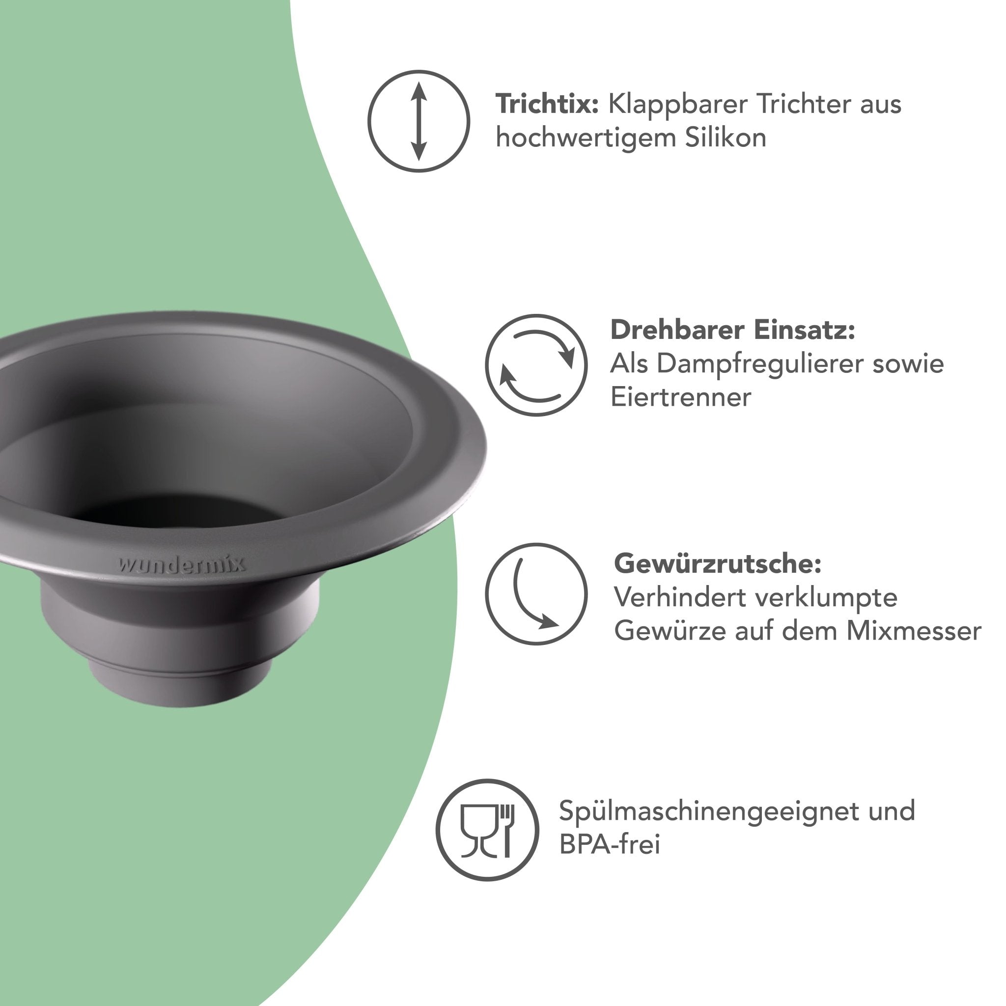 Trichtix® Multifunktionstrichter 3er-Set für Thermomix TM6, TM5