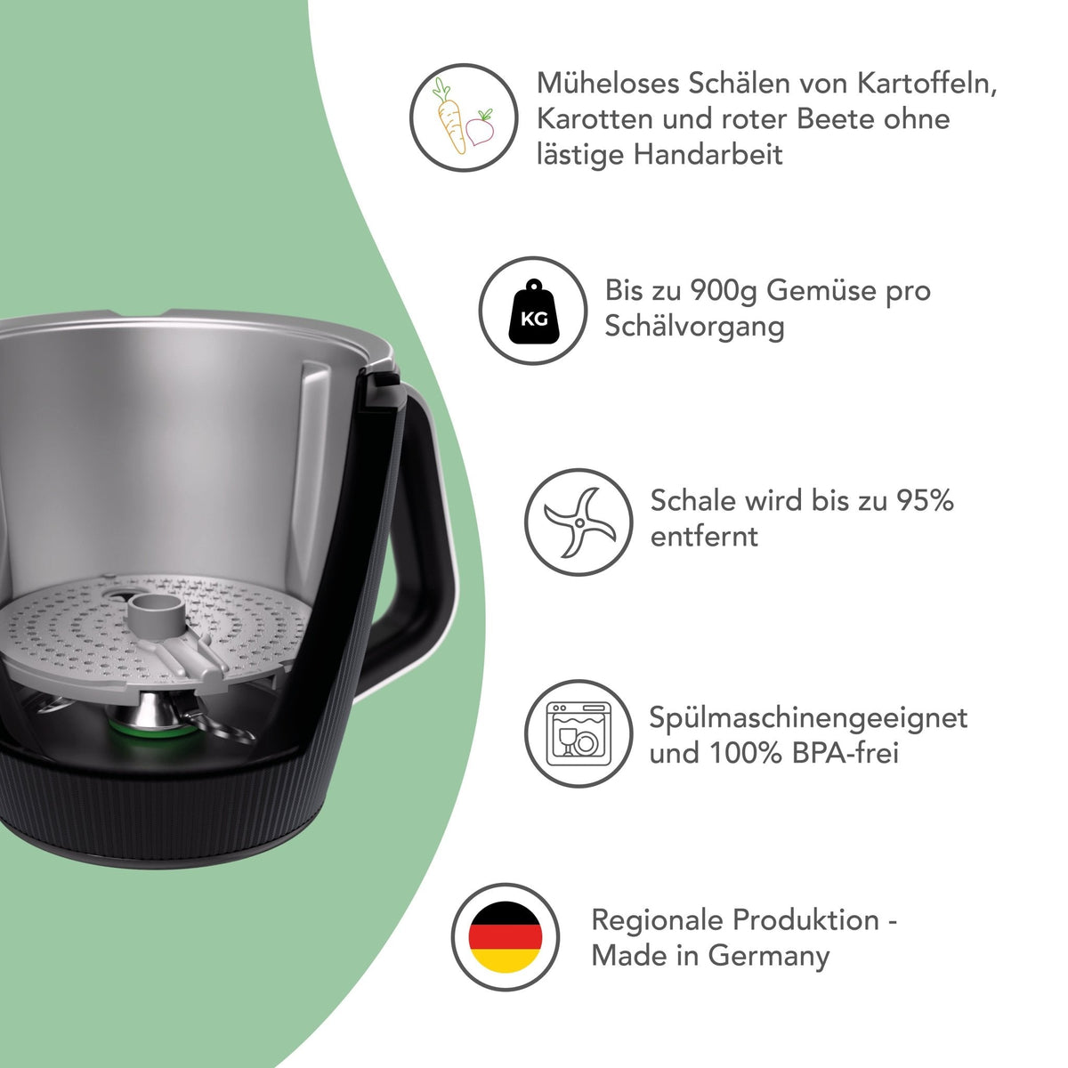 [B - Ware] WunderPeeler® | V2 | Kartoffelschäler - Aufsatz für Thermomix TM6, TM5, TM31 - Wundermix GmbH