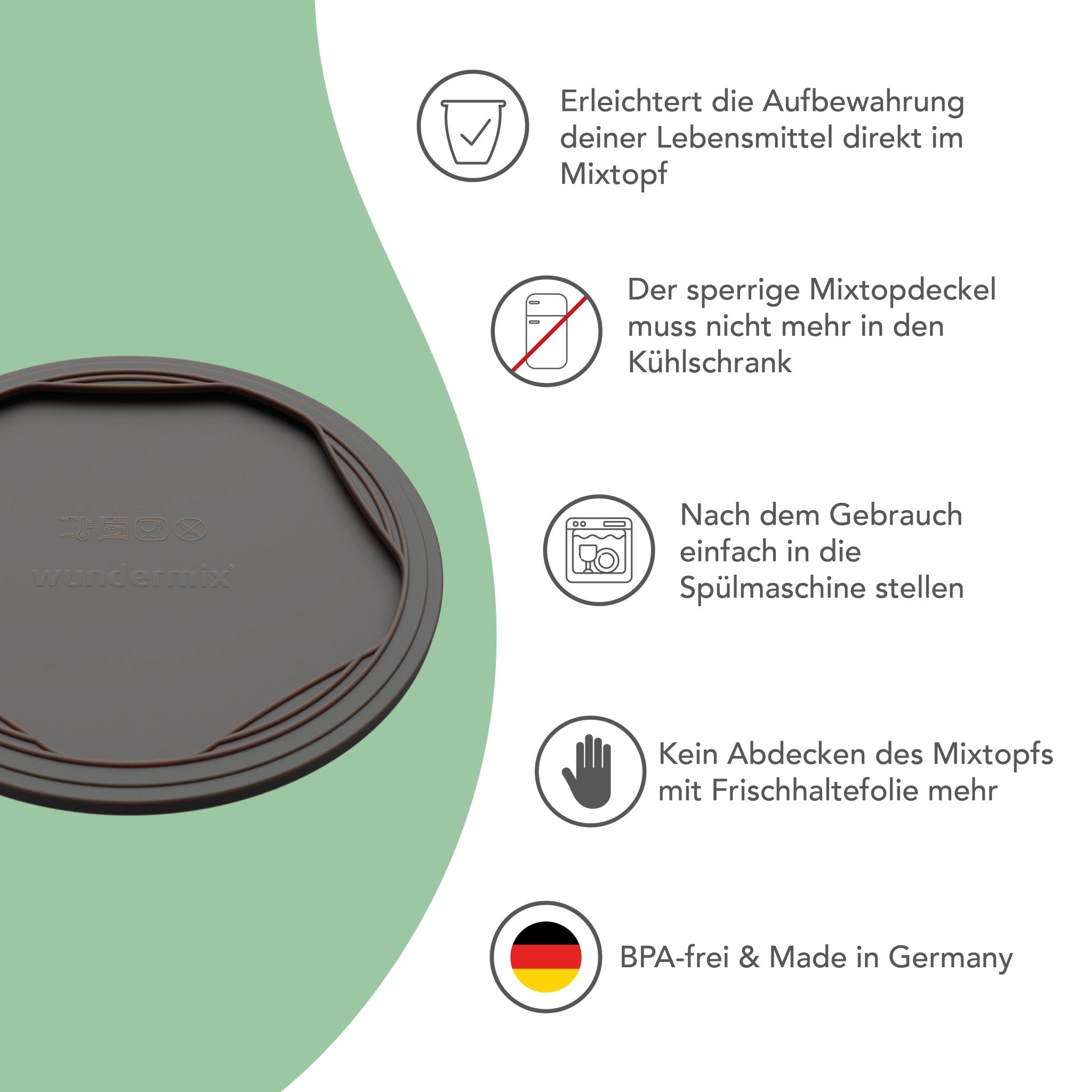 WunderLid® Silikondeckel für Thermomix-Mixtopf TM6, TM5, TM31