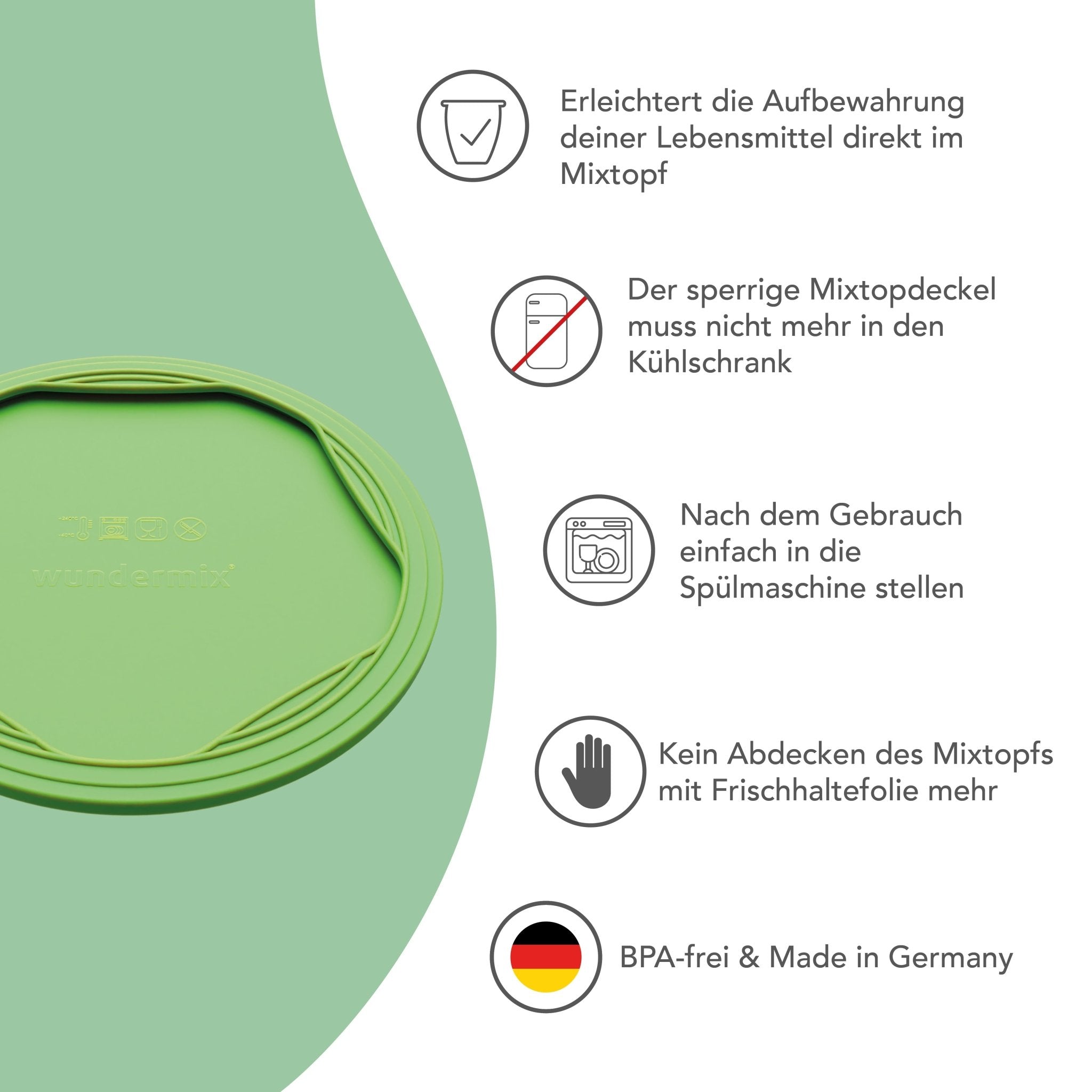 WunderLid® Silikondeckel für Thermomix-Mixtopf TM6, TM5, TM31