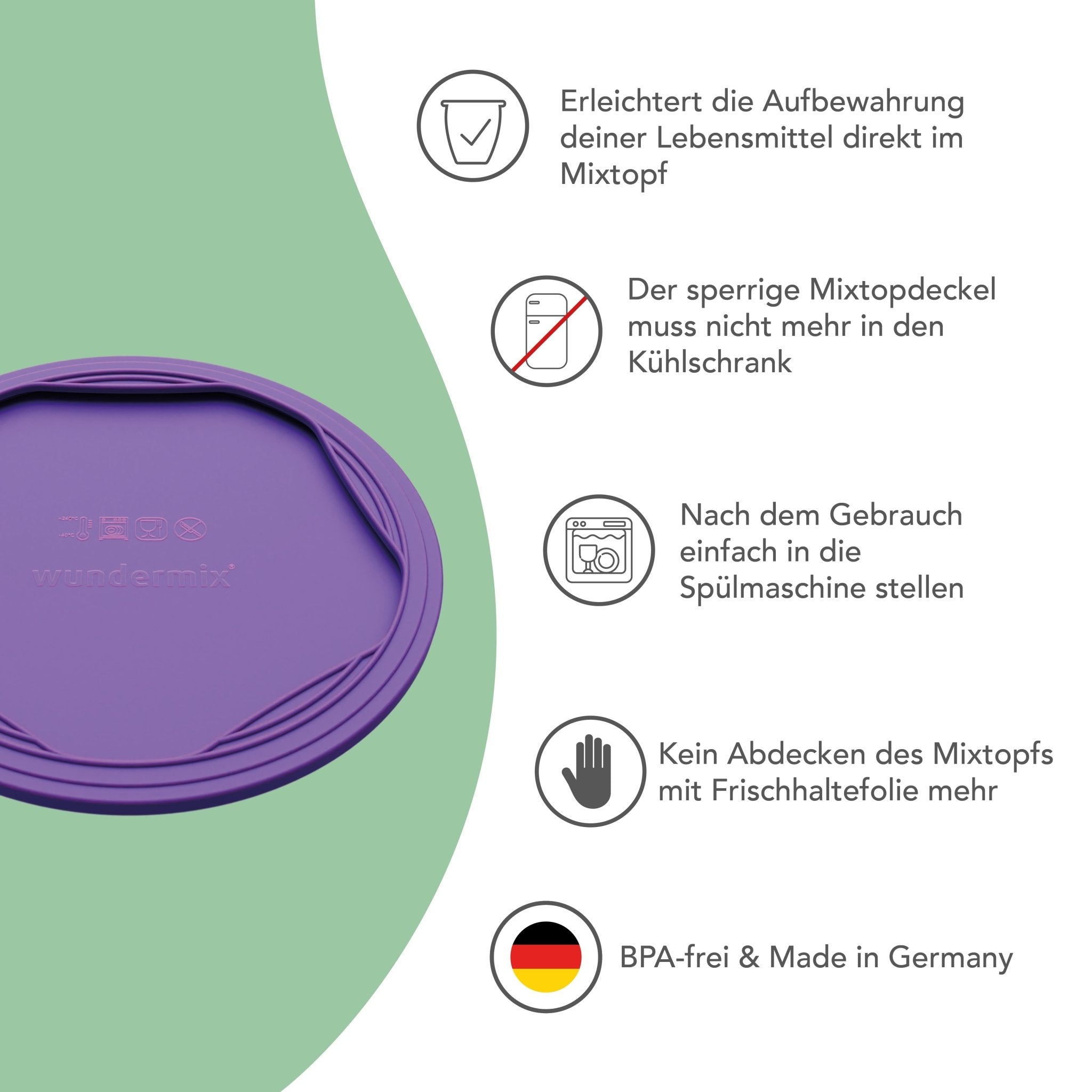 WunderLid® Silikondeckel für Thermomix-Mixtopf TM6, TM5, TM31
