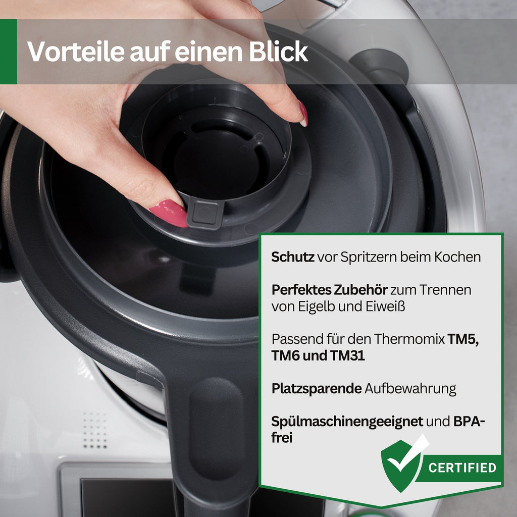 SplashPRO - Spritzschutz und Eigelbtrenner passend für den Thermomix und Monsieur Cuisine