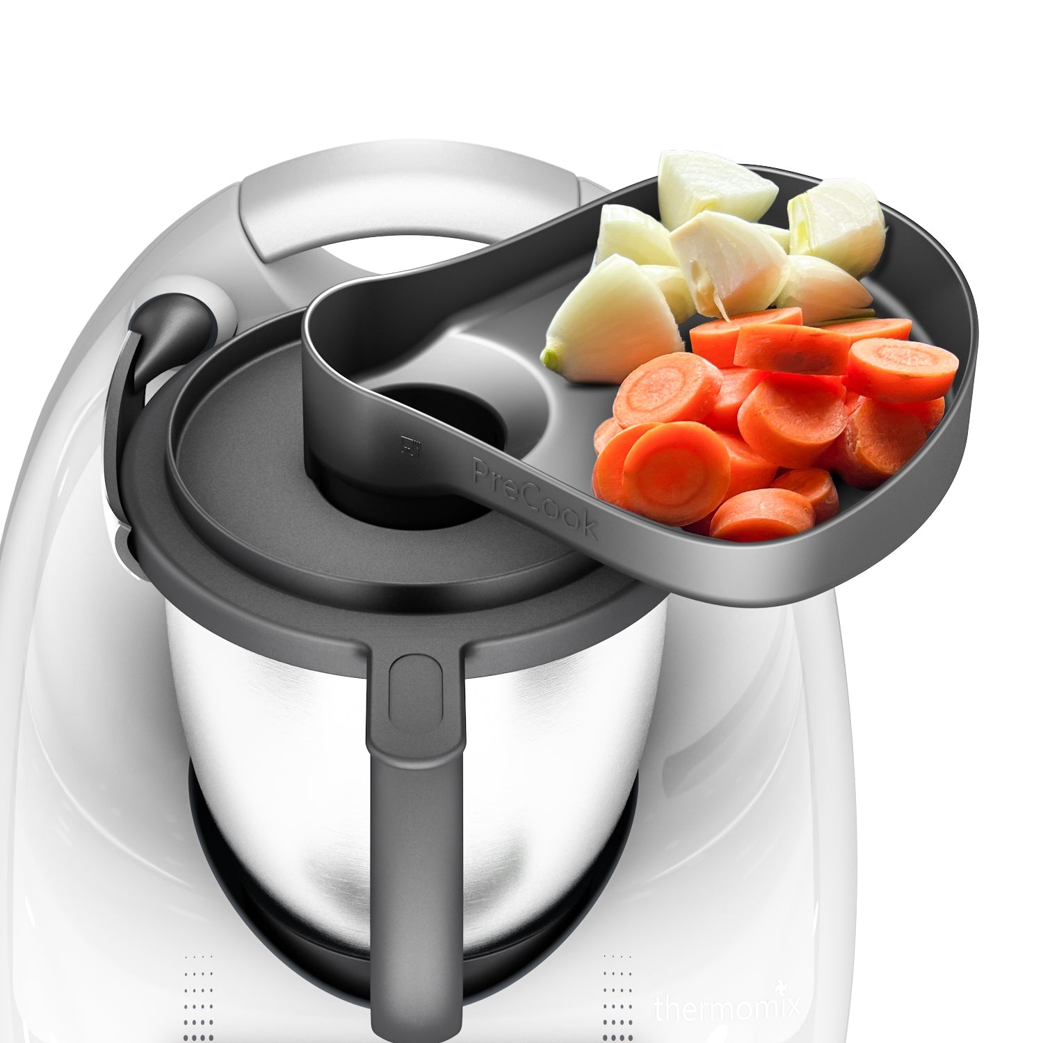 mixle® PreCook Deckelerweiterung & Wiegeteller für Thermomix TM6, TM5, TM31