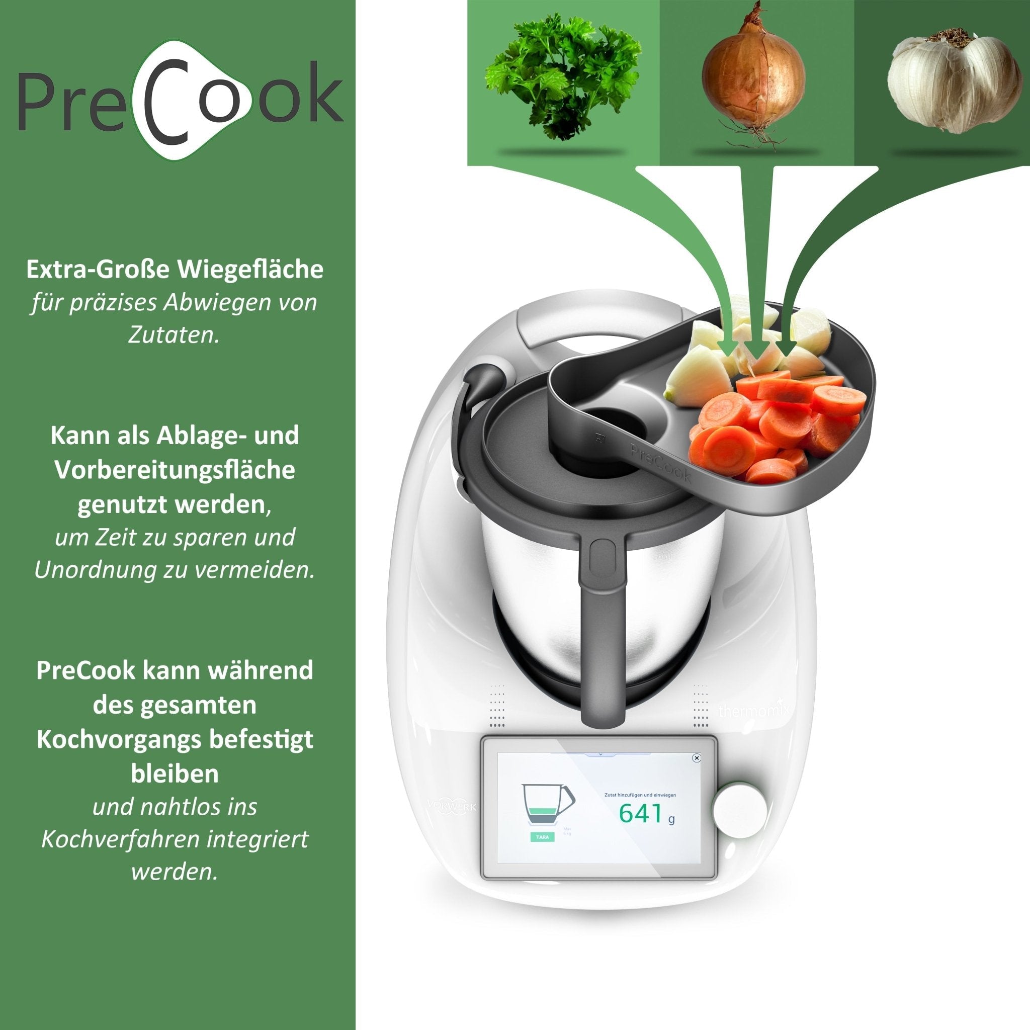 mixle® PreCook Deckelerweiterung & Wiegeteller für Thermomix TM6, TM5, TM31