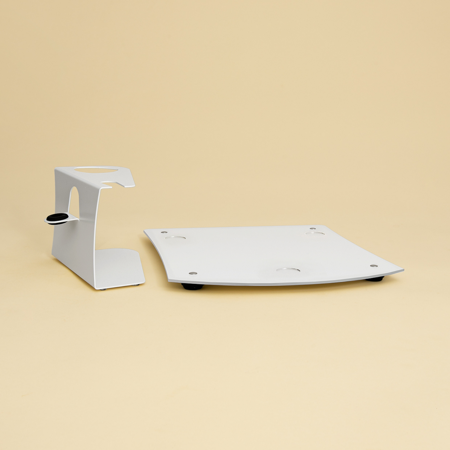 Sliding board + accessory holder suitable for the Thermomix TM5 in pearl white