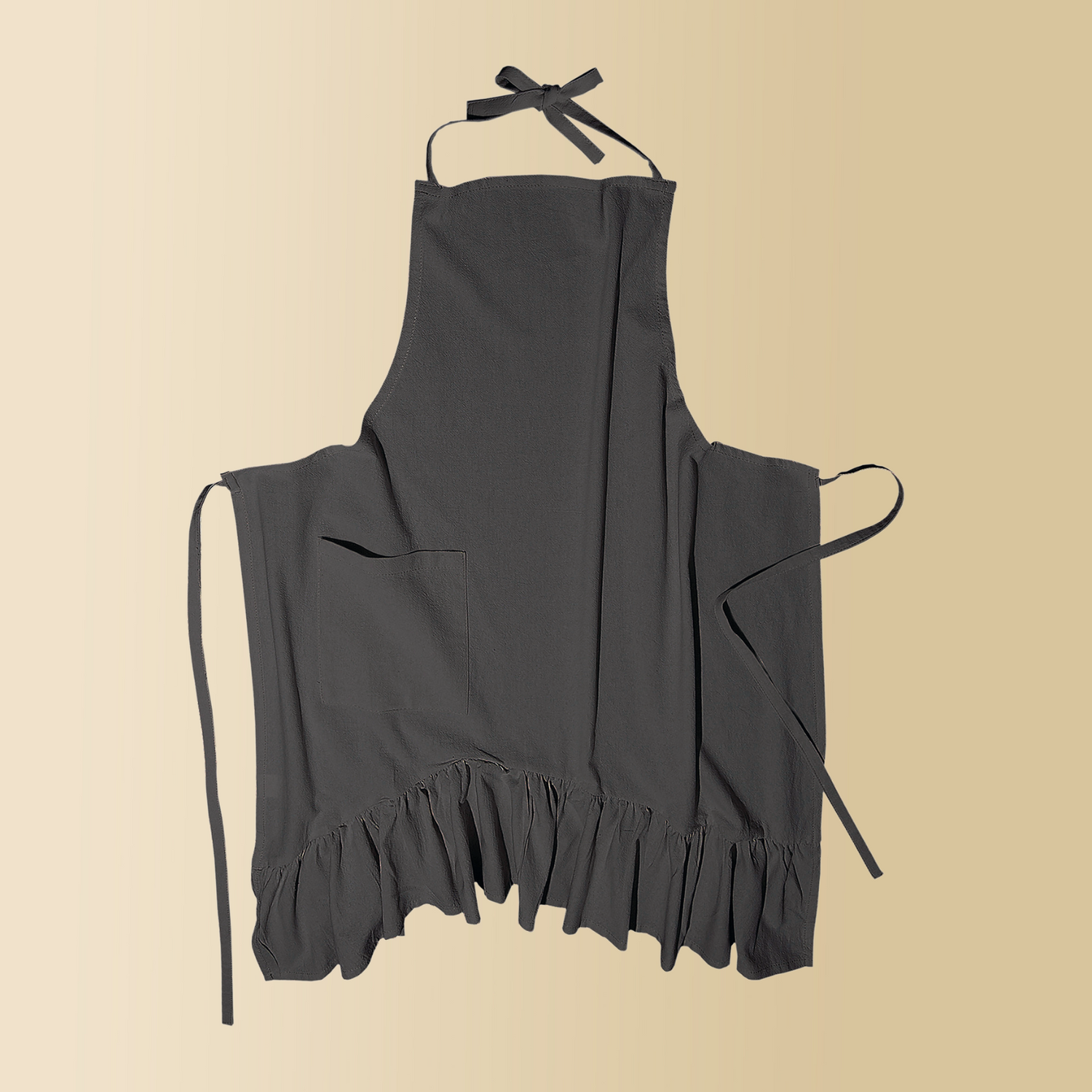 Apron made of linen blend in dark gray 