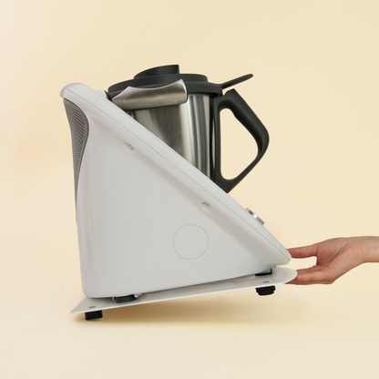 Sliding board + accessory holder suitable for the Thermomix TM6 in pearl white