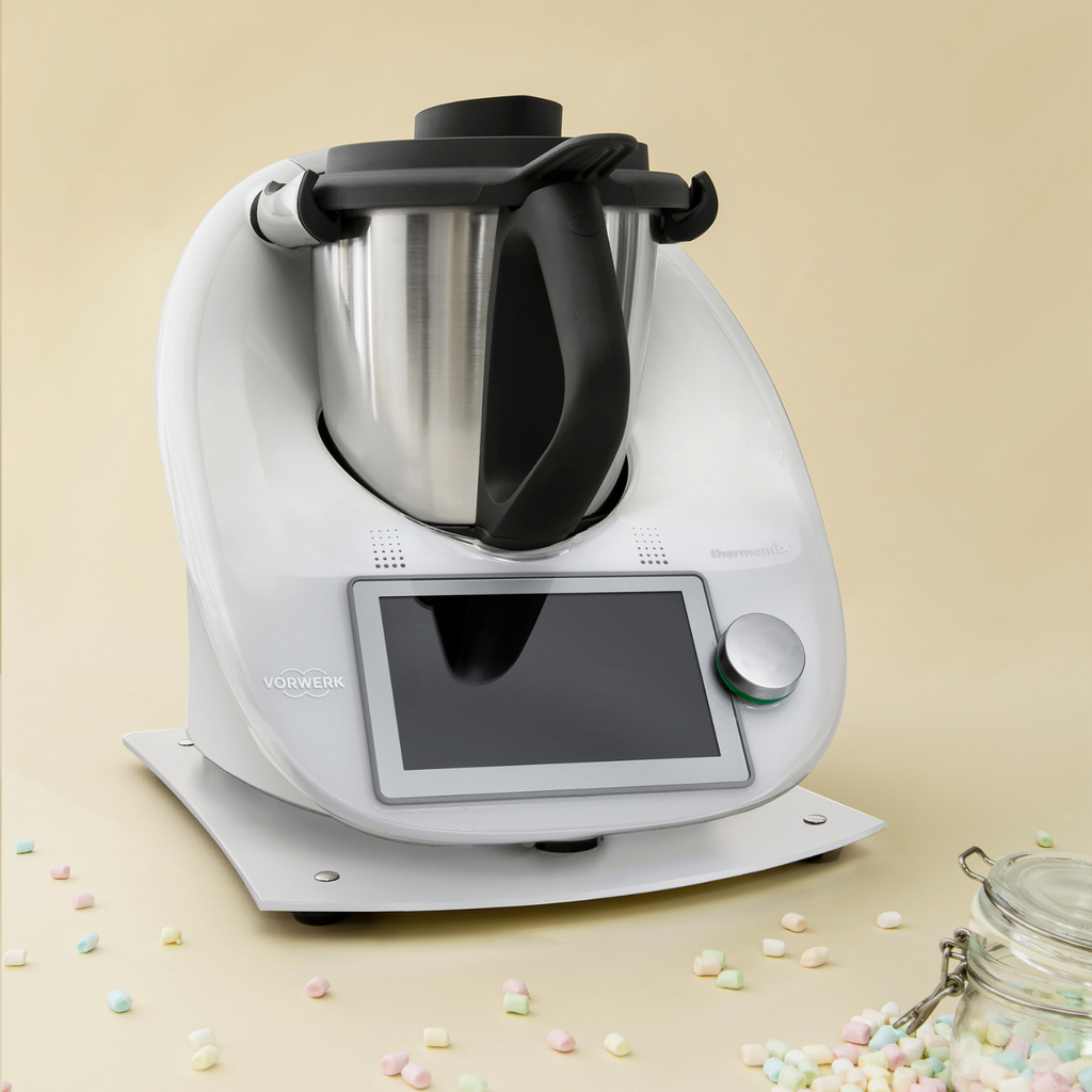 Gleitbrett aus Metall passend für den Thermomix TM6 in perl-weiß