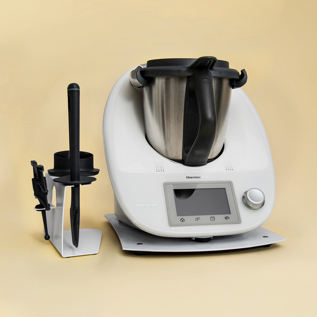 Gleitbrett + Zubehörhalter passend für den Thermomix TM5 in perl-weiß