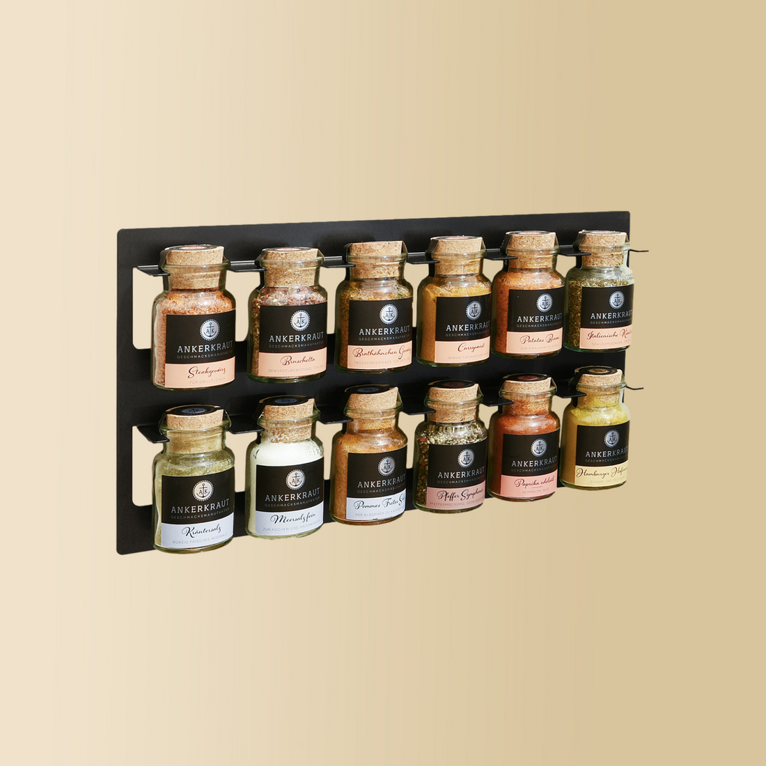 Spice rack 12 compartments black - for your spices from Ankerkraut 